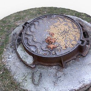 3D Photorealistic 3D scan of manhole Hatch cover Sewer Manhole