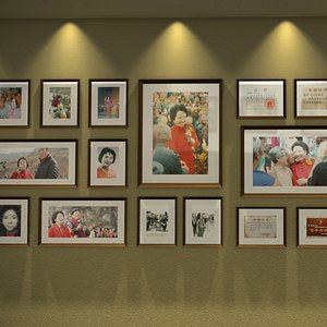Photo gallery photo frame photo album wall 3D model