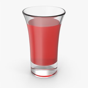 Red Vodka Glass 3D model