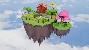 low poly island 3D model