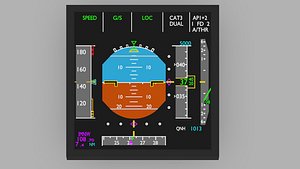 primary flight display 3D model