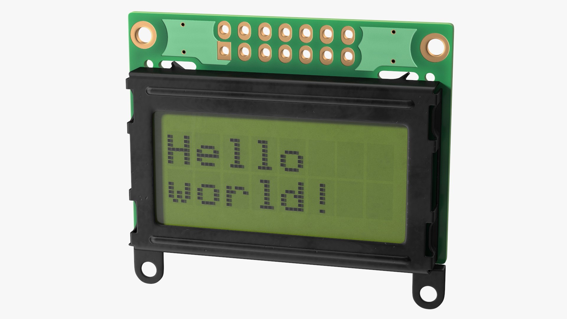 Character LCD Display Green OFF 3D model preview