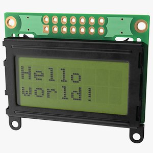 3D Character LCD Display Green OFF model