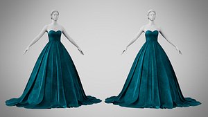 Dress 47 Teal Velvet model
