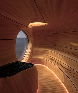 Smooth Wood Sauna 8k Tetxures 3D model