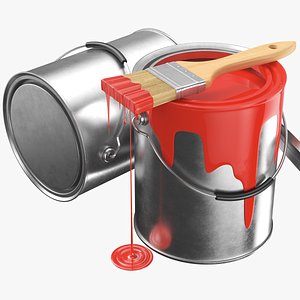 Paint Can With Brush