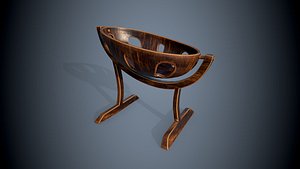 Stylized cradle for children bed PBR game ready Low-poly 3D model model