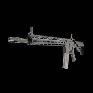 KAC SR-15E3 Mod 2 LPR Assault Rifle Game Ready 3D model