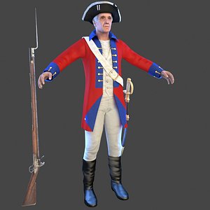 3D british redcoat soldier