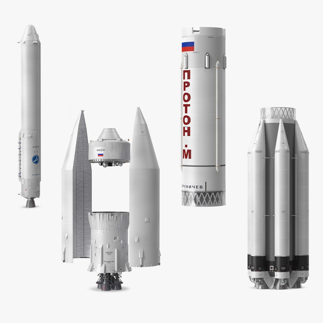 Angara Lift Rocket System Collection 3D model preview