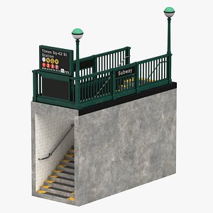 3D Subway entrance 01 Clean Dirty and Blank1 model