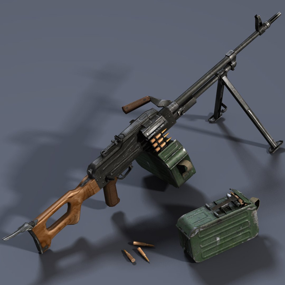 3d Pkm Machine Gun Model