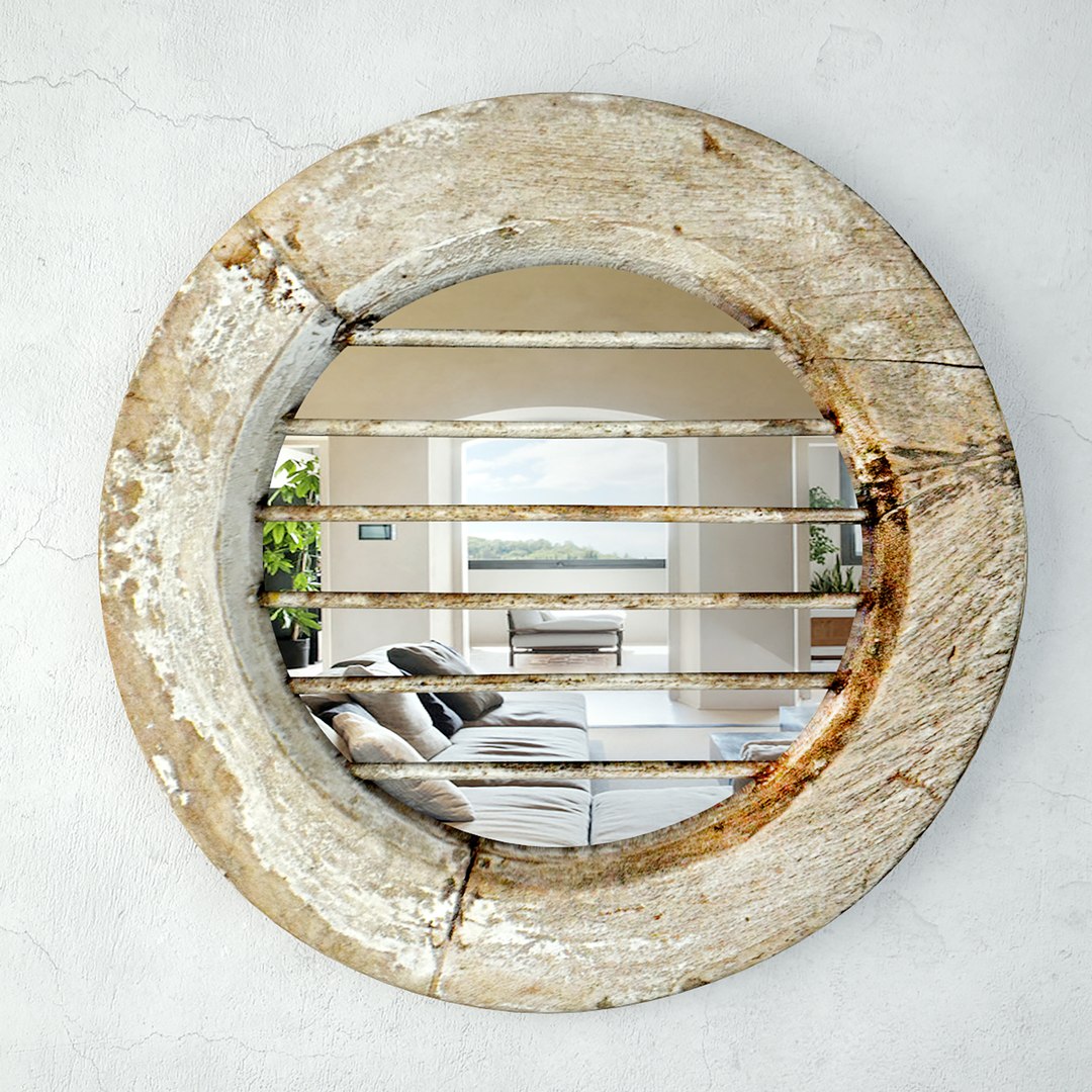 Old Iron And Wood Window Mirror 3D Model TurboSquid 2129377