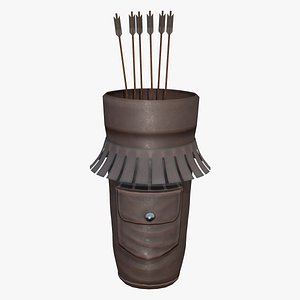 3D Hang Back Bow Scabbard With Arrows In Accessory model