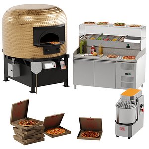 3D Pizza Restaurant Equipment