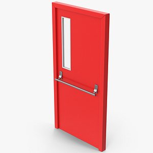 3D Red Exit Door