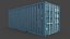 Cargo Containers White Red Blue 20 ft ISO High and Low Poly PBR LOD 3D model