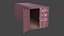 Cargo Containers White Red Blue 20 ft ISO High and Low Poly PBR LOD 3D model