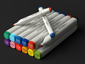 Art Marker Pen Drawing Supplies 3D Asset Pack