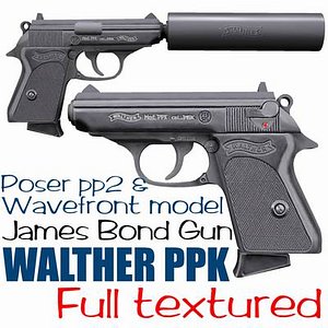 gun walther ppk 3d model