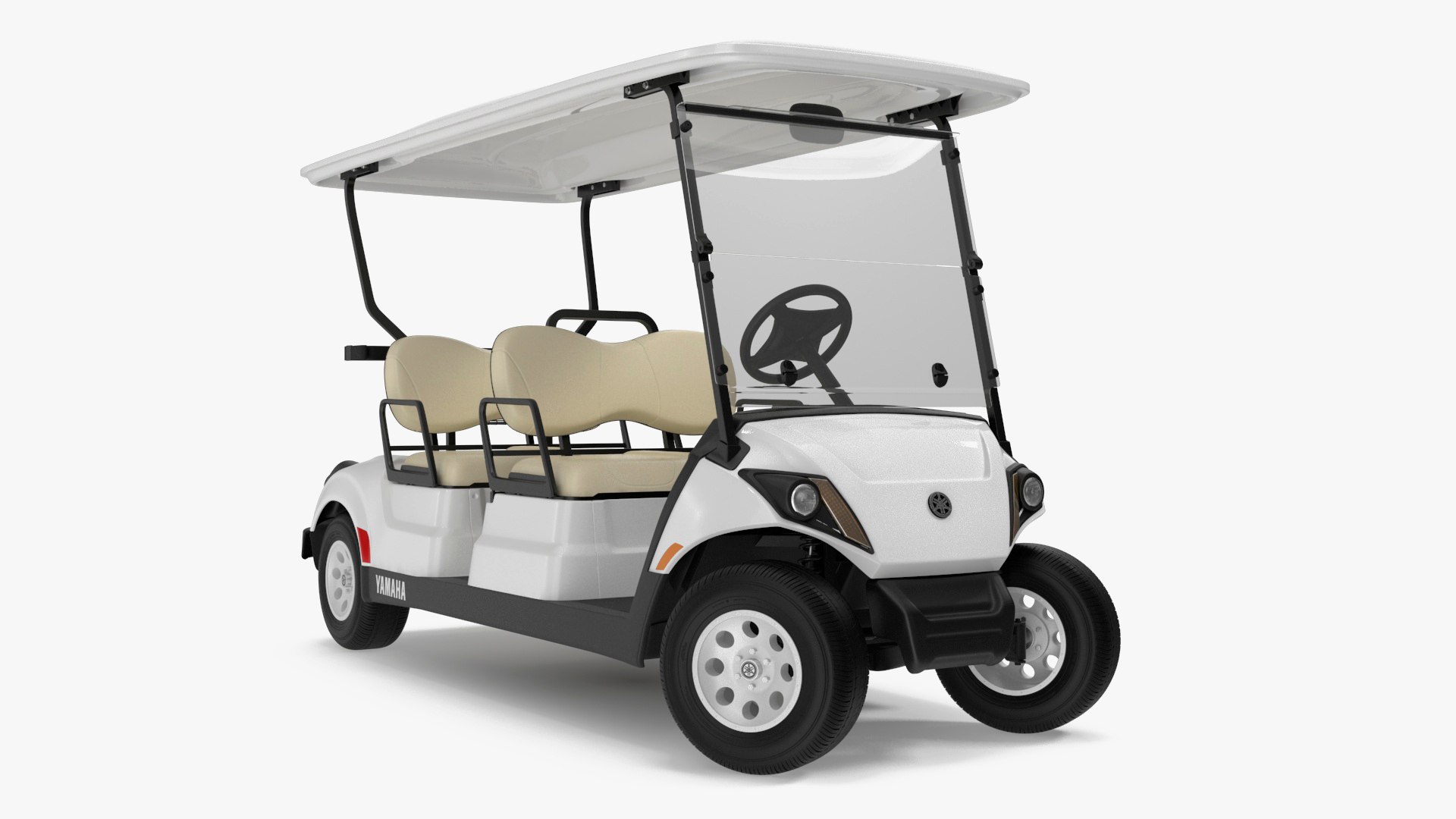 Resort Electric Car Yamaha Four Seat Rigged 3D model preview