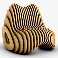 Parametric Sliced Wooden Lounge Chair