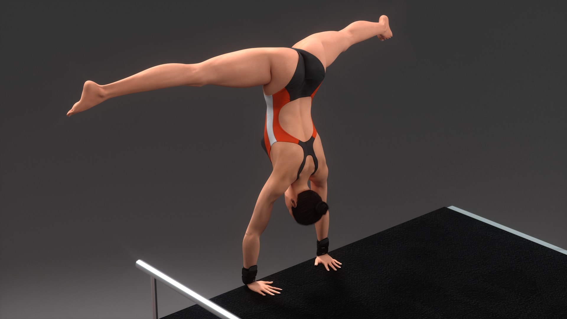 Female Diver Platform Animated HQ Model - TurboSquid 2195291