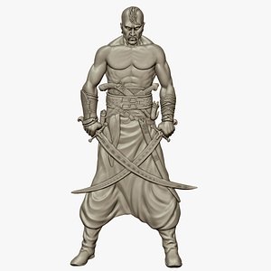 3D Cossack Ukrainian warrior bas-relief for CNC router or 3D printer model