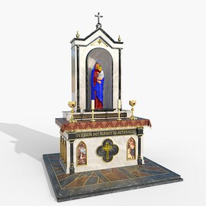 3D Altar shrine with the Madonna and Child model
