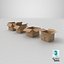 Cajas de envío desgastadas con solapas (juego usado)