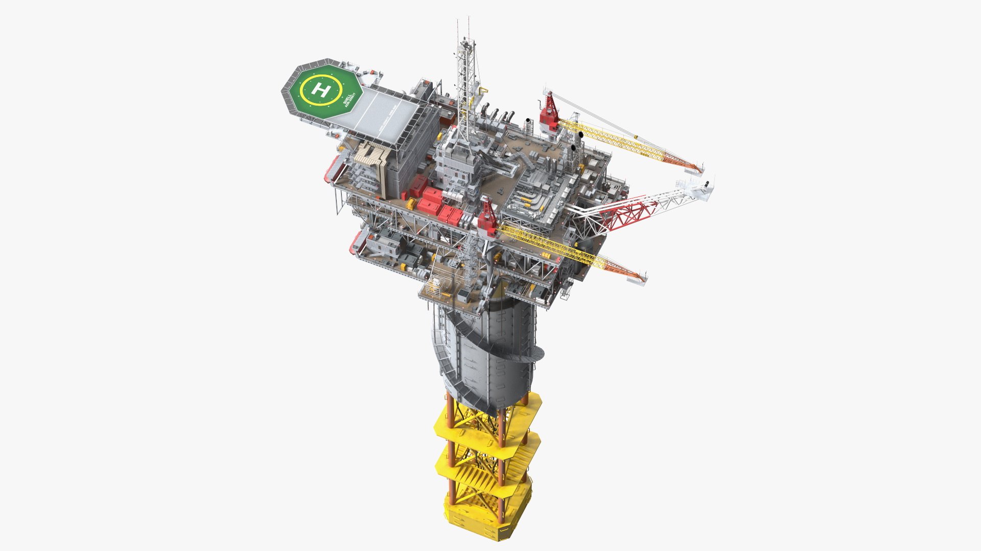 Shell Perdido Oil Platform Rigged 3D model preview