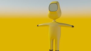 Biohazard Game Character in Funny Hazmat Suit Low-Poly Low-poly 3D model