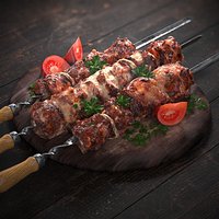 Grilled meat skewers