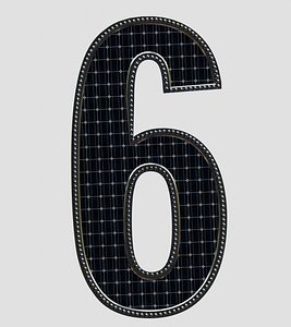 Solar Panel Number - 6 3D model