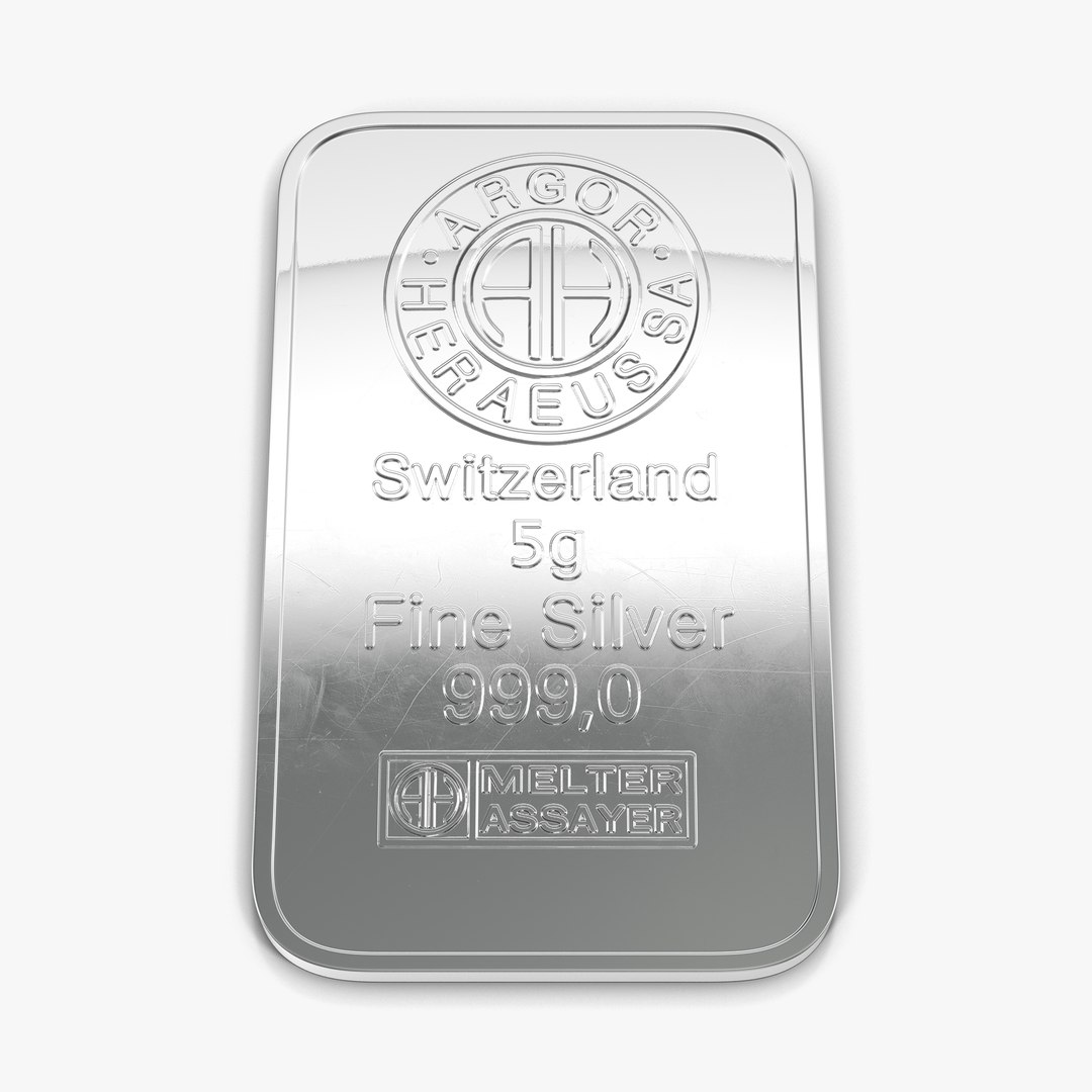 Silver Bar 5g 3D Model 3D model preview