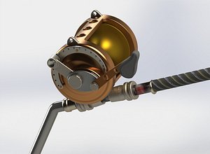 3D model fishing rod tuna