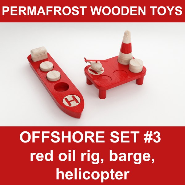 3d wooden toy offshore set model