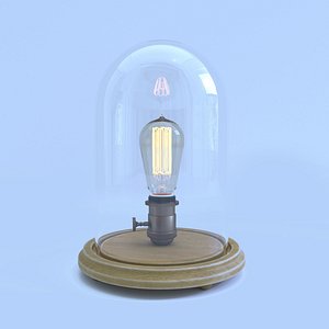 3d max edison glass cloche lamp bulb