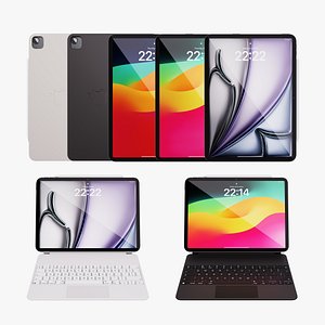 iPad Air 11 inch Space Gray M2 2024 With Magic Keyboard 3D model