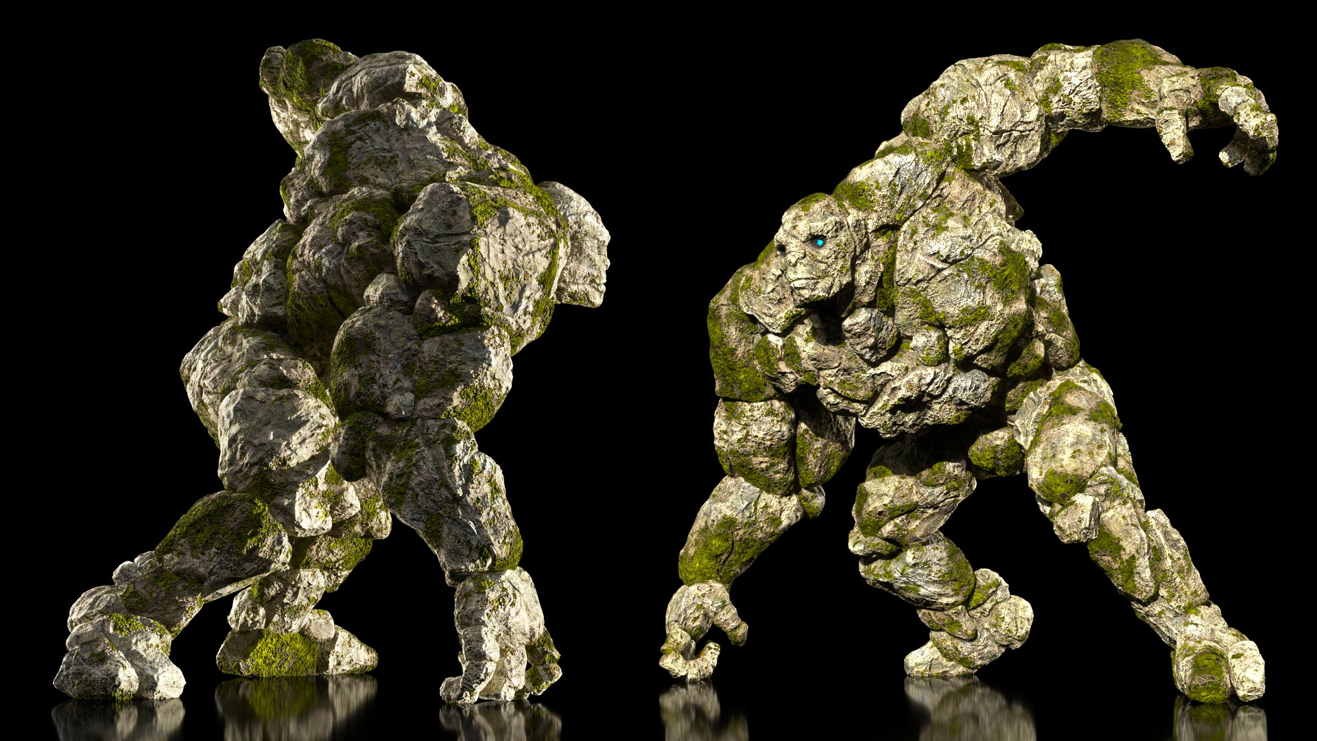 Stone Golem Fighting Pose 3D - TurboSquid 2031292