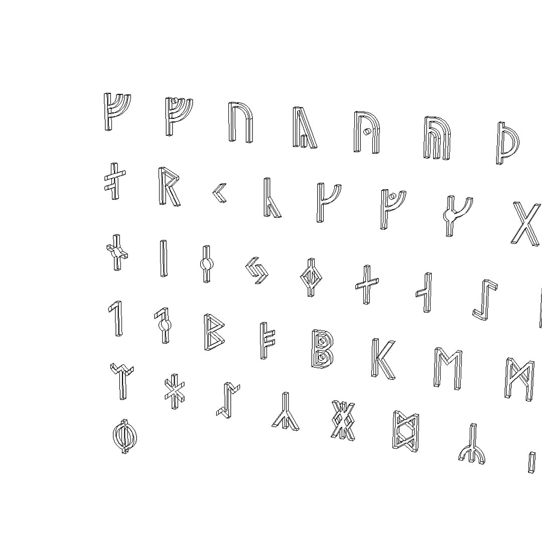 3D Runic Alphabets Cg Cad - TurboSquid 1154005