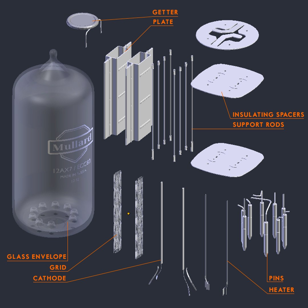 3d 3ds Vacuum 12ax7 Tube