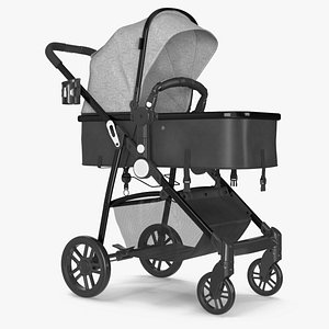 Foldable Sleeping Bassinet Gray 3D model