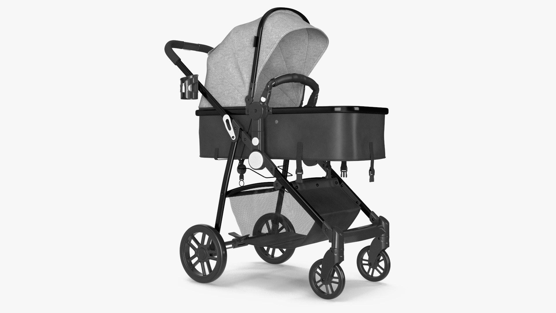 Foldable Sleeping Bassinet Gray 3D model preview
