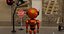 Robot fantascientifico 3D post apocalittico con ambiente di Nikdox