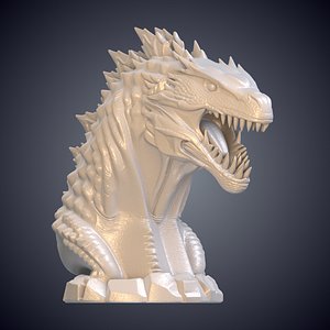 Detailed Monster Bust 3D Print Model PM-09