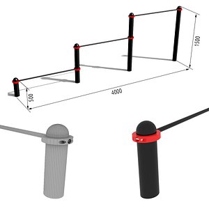 horizontal bar paw-01 3d 3ds