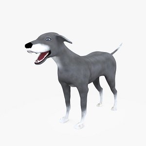 greyhound dog charater 3D model