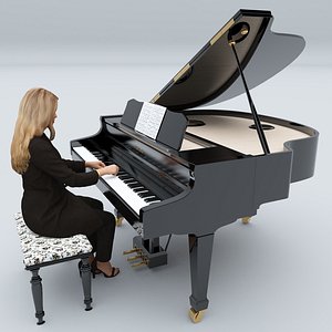 Pianist 4K 3D model