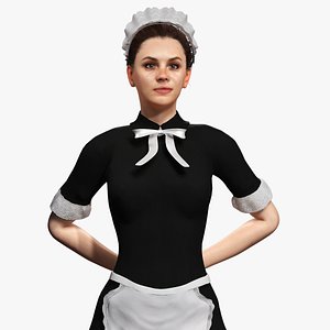 Realistic Maid Woman Character Model housekeeper model